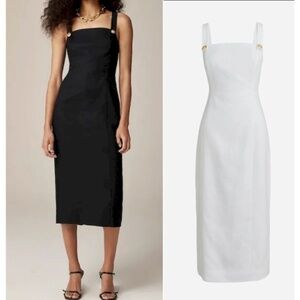 Like New J Crew White Colleen Linen Blend Sheath Dress Size 22